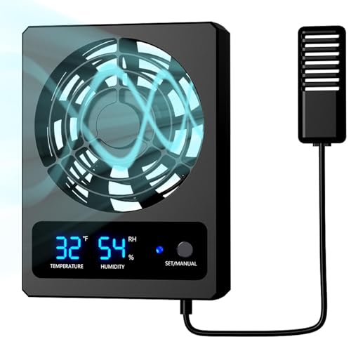 Reptile Cooling Fan Low Noise Efficient Vent Fan | Cooling Fan for Reptile Tank for Reptiles, Snakes, Rainforest Terrariums, Vivariums, Dragons, Lizards - size: A: (℉)