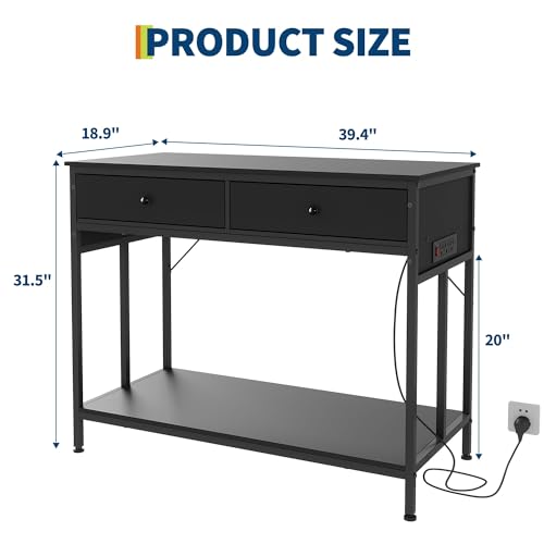 GarveeHome 40-50 Gallon Aquarium Stand with Power Outlet & 2 Drawers, Dual Metal Fish Tank Stand Adjustable Height Feet, 660 Lbs Capacity, for Reptile Terrariums Black - color: Black
