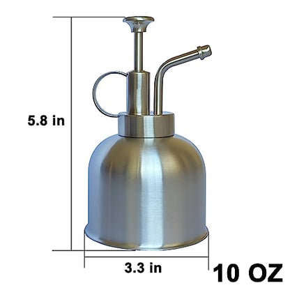 Stainless Steel Plant Sprayer, Small Watering Can for Indoor Potted Plants - color: 10oz/ Matte Silver