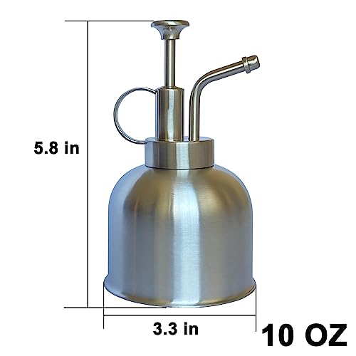 Stainless Steel Plant Sprayer, Small Watering Can for Indoor Potted Plants - color: 10oz/ Matte Silver
