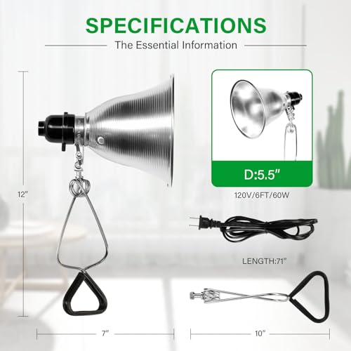 Simple Deluxe Clamp Lamp Light Socket with 5.5 Inch Aluminum Reflector, Suit for Max 60 Watt Lamp (No Bulb Included) with 18/2-Gauge 6 Feet Cord, 4-Pack - size: 5.5 Inch (60 Watts), style: 4-Pack
