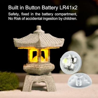 Japanese Pagoda LED Lamp Statue Figurine, LED Lantern Pagoda Statue Figurines for Home Table Decor - Style C - style: Style C