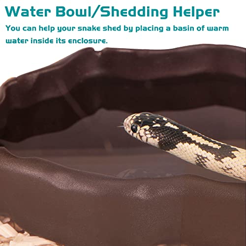 Antidious Snake Hide Cave for Gecko Shedding, Natural Rock Look Hideout, Reptiles Egg-Laying Shelters, Suitable for Maize Serpent, Green Serpent,Rat Snake and Gecko, L Size - size: Large