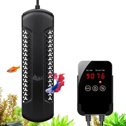 AQQA Aquarium Heater 800W for 80-230 Gallon Fish Tank Quartz Glass Submersible Betta Fish Heater with Overheat & Dry-Run Protection Temp Range 59-94℉ for Freshwater and Reef Tank (800W for 80-230Gal) - size: 800W for 80-230 Gallon Tank