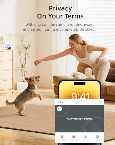 VIRTAVO AI Pet Camera Indoor with Phone App for Dog, Cat, Puppy, Dual-Lens | 360° Auto Tracking & Pet Calling, No Subscription, Wi-Fi 6 (5GHz/2.4GHz), Apple Watch & Alexa Compatible - size: XD1-PET-1PACK