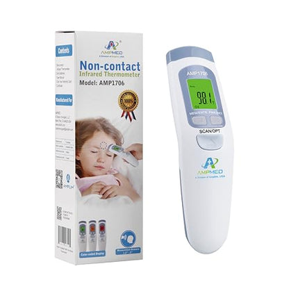 Non-Contact Forehead Thermometer, White Blue | For Kids and Adults, Baby Head Temporal Digital, Accurate Reading - color: White Blue