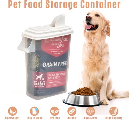 Buddeez Airtight Pet Food Storage Container, 32 Quart, with Pour Spout | For dog food, cat food or bird seed, Easy-pour lid or spout