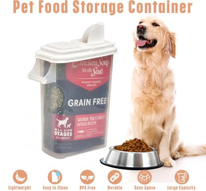 Buddeez Airtight Pet Food Storage Container, 32 Quart, with Pour Spout | For dog food, cat food or bird seed, Easy-pour lid or spout