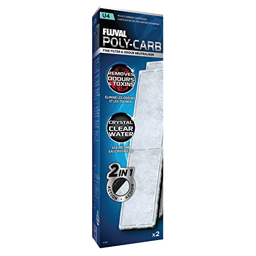 Fluval U4 Poly Cartridge, Replacement Underwater Aquarium Filter Media, 2-Pack, A492