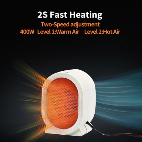 Portable Space Heater for Indoor Use, 400W Small Desk Heater for Office | mini heater,small space heater,portable heater for camping,desk heater for office quiet small