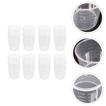 UKCOCO 100 Pcs Reptile Feeding Measuring Cups White Sturdy Plastic Multi-Functional Portion Control Containers for Lizard and Gecko Food Storage