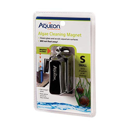 Aqueon Aquarium Algae Scraper, Fish Tank Cleaning Magnet, Small | Magnetic aquarium glass cleaner for glass or acrylic, curved pad cleans flat and curved surfaces - size: Small
