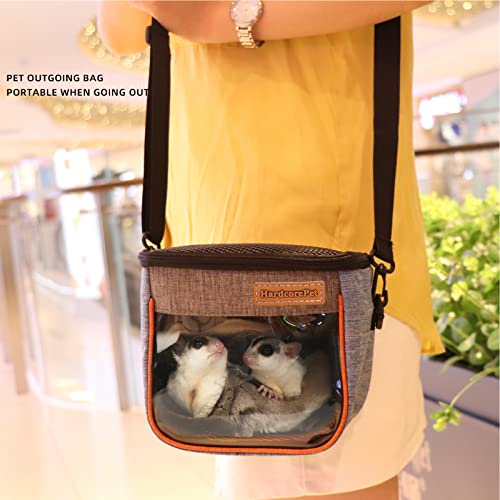 Sugar Glider Carrier Bag, Transparent Breathable Travel Bag for Hamster, Gecko,Baby Hedgehog, Transport Pouch with Breathable Mesh Top (Blue) - color: blue