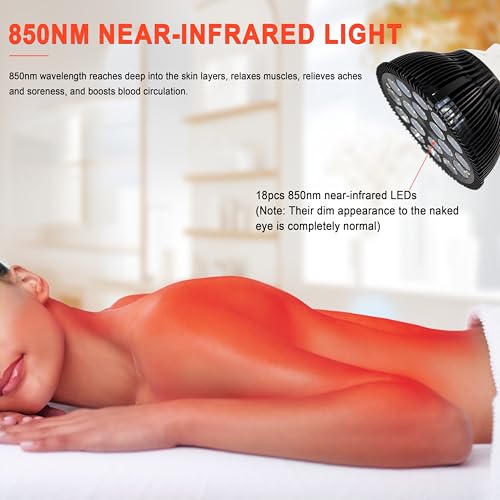 Infrared Therapy Near Infrared Lamp 850nm | Improved Blood Circulation Back Shoulder Home Therapy ETPAR18F - size: 18 Near Infrared Light
