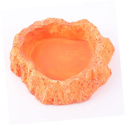 Veemoon Simulation Bowl Lizard Turtle Feeder Reptile Supplies Odorless Food Container Thickened Bowl Reptile Tank Accessories