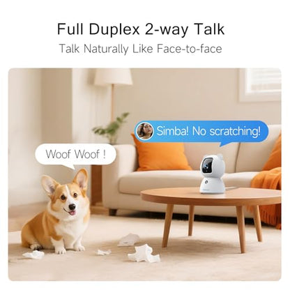 2.5K Indoor Camera 2pack, Free AI Person/Pet/Cry Detection, 4MP Pet/Dog/Cat/Baby Camera w/Phone App, Cameras for Home Security, Pan Tilt 2.4GHz WiFi, Night Vision, Full Duplex 2-Way Audio - style: 2.5K Cam 2pack