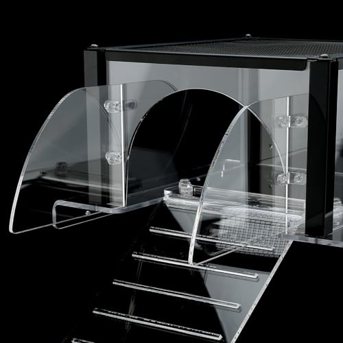 Turtle Basking Platform Large for 10-13.5in Wide 10/20/29/55 Gal Aquariums | Above Tank Topper for Aquatic Turtles, Sturdy One-piece Base, 4 Pillars Supports, Non-Slip Stepped Ramp,Escape-proof Barriers - size: Large
