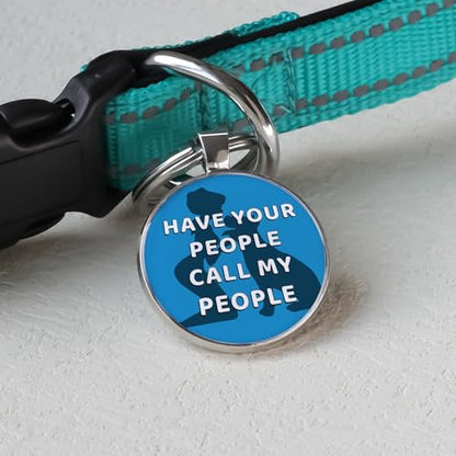 MYLUCKYTAG QR Code Pet ID | Personalized Dog & Cat Collar Tag | Online Profile with Instant Scanned Location Alert Email - style: Have your people-Blue