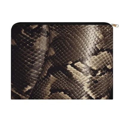 Snake Skin Makeup Bag for Women, Cosmetic Bag Portable with Zipper, Travel Toiletry Bag for Cosmetics Makeup Brushes