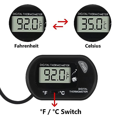 10Pcs Aquarium Thermometer Fish Tank Thermometer Reptile Terrarium Water Test Digital with LCD Display Fahrenheit/Celsius(℉/℃) - color: 10PCS