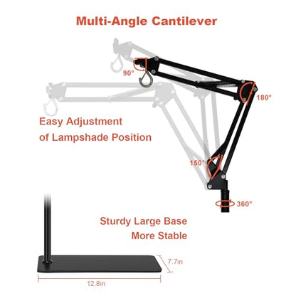 Reptile Heat Lamp Stand, Adjustable 15.7-74.3" 360° Swing Arm Light Holder | Heavy Base, Sturdy Metal Floor Stand, Widely Compatible for Bearded Dragons, Turtles, Snakes & Terrariums (50-180 gal) - size: XXL