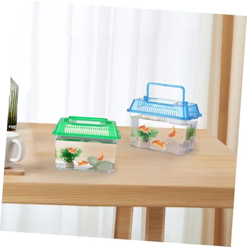 UKCOCO 4pcs Portable Turtle Feeding Box Transparent Reptile Habitat for Pets for Safe Transport Play Aquarium with Ventilation Design