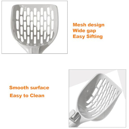Cat Litter Scoop, Litter Scoop with Wide Slats, Litter Sifter Scoop with Hollow Grid for Pine Pellets, Easy Sifting, ABS Plastic Litter Scoop for Cats