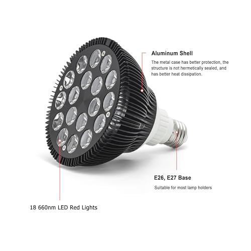 54W Red Light Lamp 660nm Led Light Red Light Bulb Heat Lamp Bulb ETPAR18R - size: 18 LED Red Light