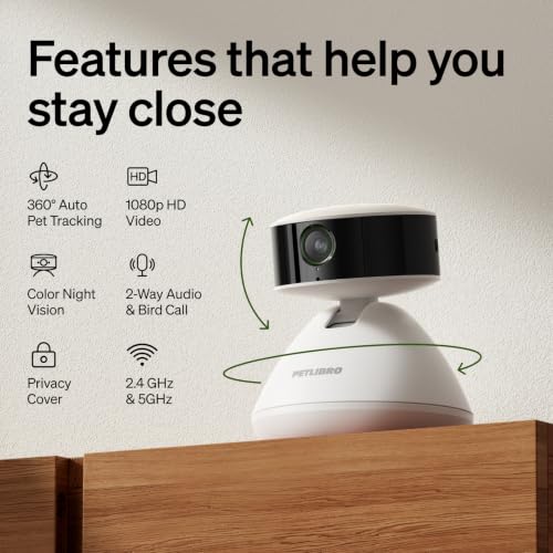 PETLIBRO AI Dog Camera Pet Camera Indoor with Phone App [Multi-Pet Recognition, Daily Activity Analysis & Smart Summaries] Cat Cam 360° View, 1080P Dog Cam Night Vision, 2-Way Audio Home Camera WiFi - color: White, size: with 7-Day AI Trial