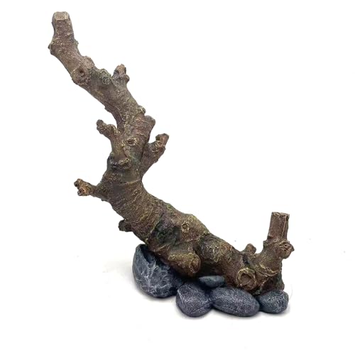 Large Resin Reptile Decor Branch, Reptile Tank Accessories for Terrarium Tree Trunk Ornament Gecko Frog Chameleon Spider Snake Lizard Bearded Dragons
