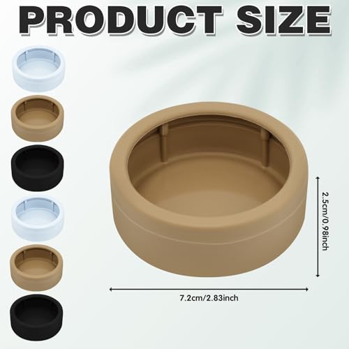 6Pcs Dish Reptile Food Worm Water Feeder, Escape Proof Feeding Bowl for Bearded Dragon Jumping Spider Gecko Lizard Chameleon, Anti-Spill Plastic Mealworm Cup, 2.83 Inch, 3 Colors