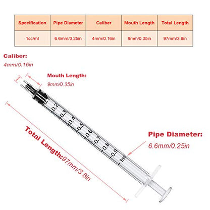 1ml Syringes with Caps (Pack of 50pcs) - size: 1ml-50pcs