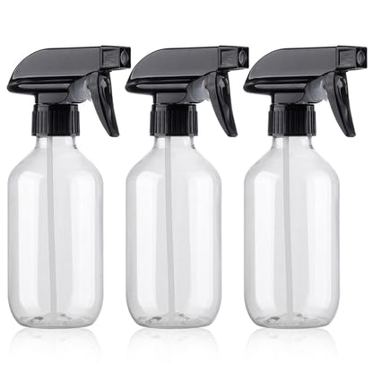 Teyssor Spray Bottles Water Spray Bottle - BPA Free - 10 oz/300 ml Plastic Refillable Containers Fine Mist Small Spray Bottle with Adjustable Nozzle for Hair, Cooking, Cleaning - color: Clear-3 pack