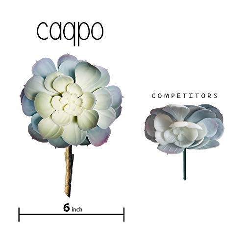 caqpo Premium Artificial Succulents - Mini Fake Succulent Plants & Faux Cactus - 15 Pack - size: 2" - 7" in Diameter and 4" - 14" in Lenght