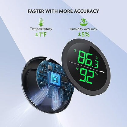 PAIZOO Real-time Display LED Digital Reptile Thermometer and Humidity Gauge | Always on Display, Button Control, Temperature Accuracy ±1 ℉ Thermometer for Reptile Tank with 55.2" Cable USB Power Supply