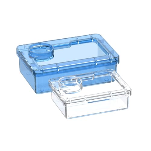 LEBETE Transparents Reptiles Feeder Bowl Escape Reptiles Food Container for Lizards Turtles and Small Pet Easy to Clean - color: White, size: 7.5x5.5x3cm