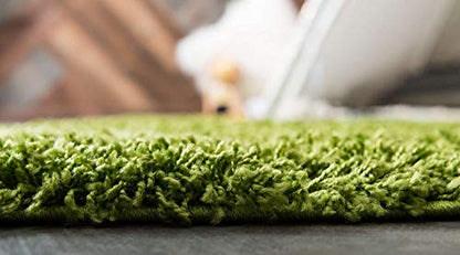 Unique Loom Solid Shag Collection Area Rug (3' 3" x 5' 3" Rectangle, Grass Green) - color: Grass Green, size: 3'3" x 5'3" (Rectangular)