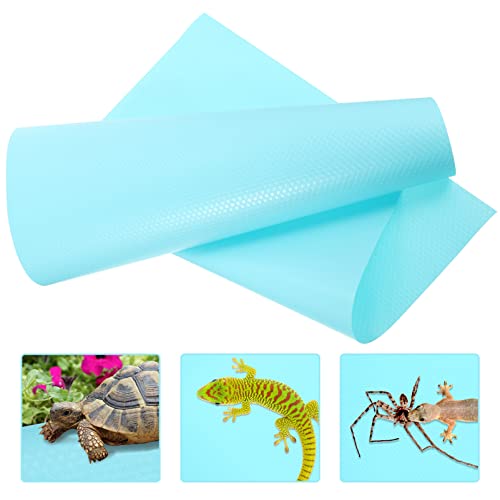 Ipetboom Crawling Blanket Leopard Print Bedding Leopard Rug Reptile Supplies Reptile Terrarium Liner Substrate Reptile Terrarium Floor Liner Breading Shaker Container Gecko Tank Accessories - color: Sky-blue