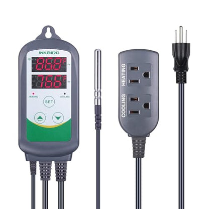 Inkbird WiFi ITC-308 Digital Temperature Controller Thermostat | Remote Monitoring Controlling for Home Brewing Fermentation Breeding Incubation Greenhouse - size: WiFi ITC-308