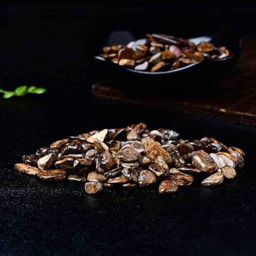 Erliway 7-9mm Bronzite Healing Crystal Chips for Crafts, 100g | Natural Crushed Crystal Stones Tumbled Chips for Vase Filler Aquarium Gravel, Meditation Chakra Balancing, Candle DIY Making - color: Bronzite