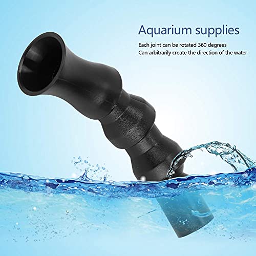 Zerodis Aquarium Nozzle, Fish Water Outlet Pipe 360 Degree Rotating Nozzle Tackle Pump Accessories Flat Duckbill Tornado(25mm Tornado)