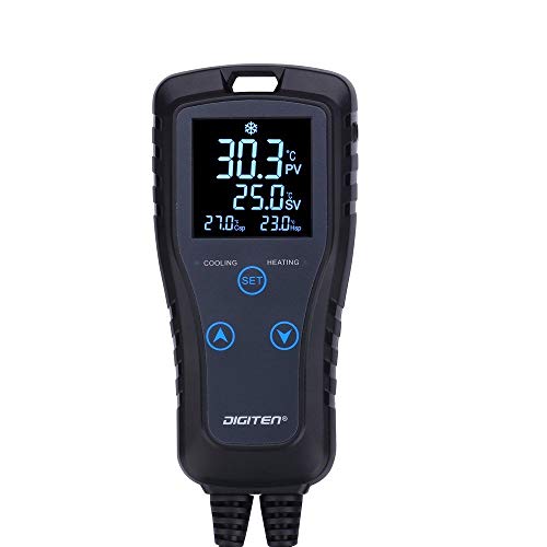 Digital Temperature Controller 2-Stage Thermostat Outlet Heating & Cooling Mode for Chest Freezer Refrigerator Homebrew Fermenter Greenhouse 110V 10A 1100W