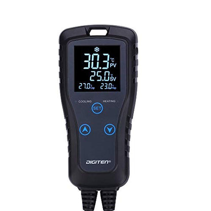 Digital Temperature Controller 2-Stage Thermostat Outlet Heating & Cooling Mode for Chest Freezer Refrigerator Homebrew Fermenter Greenhouse 110V 10A 1100W