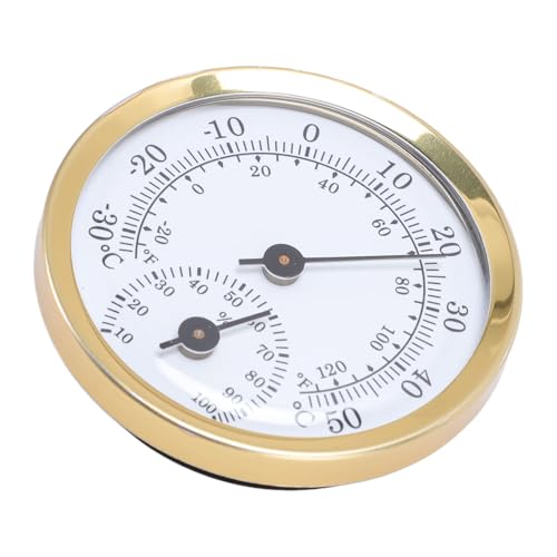 LiebeWH Indoor Thermometer Hygrometer, Aluminum Alloy Digital Humidity Monitor with Double Scale Display for Greenhouse Reptile Terrarium Home Refrigerator