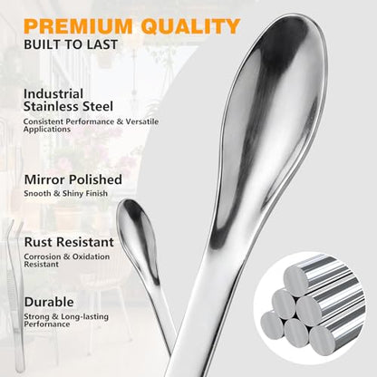 bvya Stainless Steel Medical Spoons Laboratory Sampling Spoon, Lab Utensils and Stainless Steel Tweezer, Pack of 7 - size: 6,3"+7"+7,9"