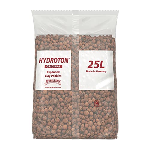 Mother Earth Products Mother Earth HGC714114 Hydroton Original Expanded Clay Pebbles, 25 Liter, Terra Cotta - size: 25 Liter