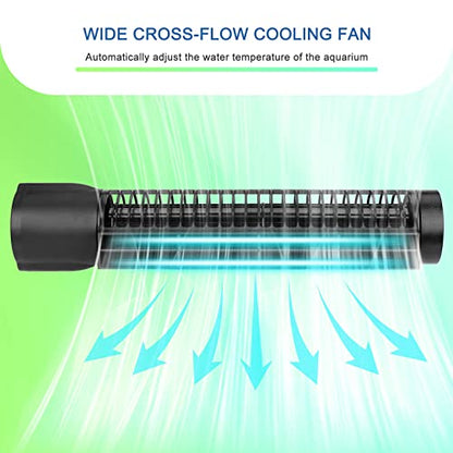 Aquarium Chillers Aquarium Cooling Fan, DC12V Auto Fish Tank Cooling Fan with Adjust knob,Cross-Flow Fan with Broad Airflow (4W) - size: 4W