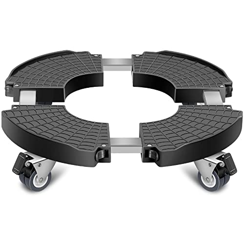 sanyi Plant Caddy with Wheels Heavy Duty, 15-21" Adjustable Plant Stand | Large Plant Dolly Cart for Vertical Garden Tower, Vertical Planters, Patio Umbrella Base, Plant Pots, Trash Can,Black - color: Black, size: 1