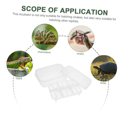 SUPVOX Transparent Plastic Breeding Box for Hatching Snakes Lizards and Turtles Sturdy Easy to Clean Hatching Tray for Reptile Enthusiasts