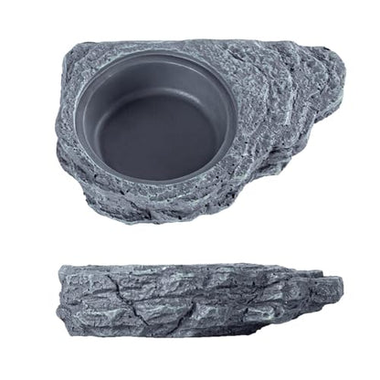 Wacool Magnetic Gecko Ledge - Single Bowl Reptile Feeding Tray with 3 Feeding Cups for Geckos, Lizards, Chameleons and Reptile Pets - size: Single slot